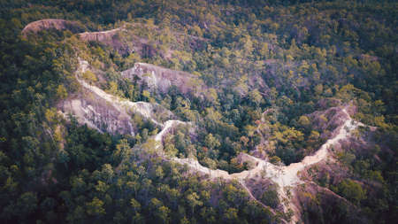 Aerial view of Pai Canyon (Kong Lan) on sunset, Maehongson, Northern Thailand. amazing thailand