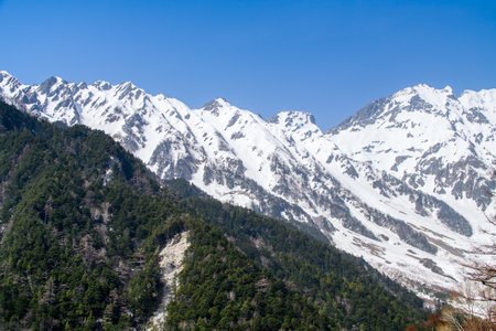 Kamikochi, It is a remote mountainous highland valley within the Hida Mountains range, in the western region of Nagano Prefecture, Japan. located in the Hida Mountains, the "Northern Alps" of the Japanese Alps.の写真素材