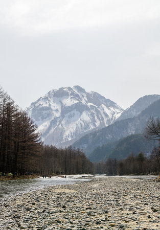 Kamikochi, It is a remote mountainous highland valley within the Hida Mountains range, in the western region of Nagano Prefecture, Japan.の写真素材