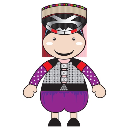 Illustrations of hill tribe cartoonの写真素材
