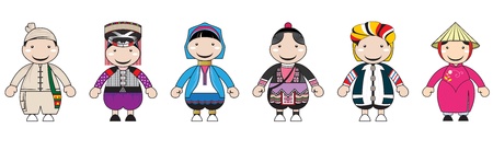 Illustrations of hill tribe cartoonのイラスト素材
