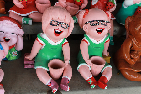 two girl so happy in the gardenの写真素材