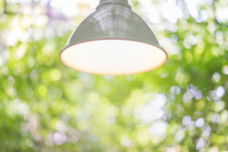 lamp in garden background.の写真素材