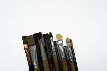 Equipment for painting, watercolor, Palette , paintbrushの写真素材