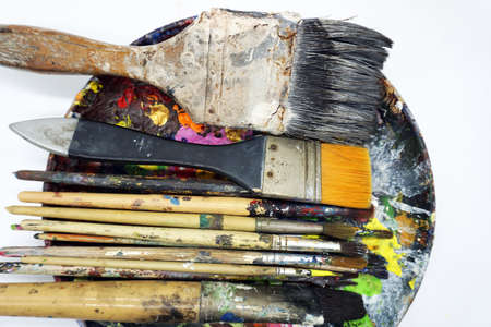 Equipment for painting, watercolor, Palette , paintbrush