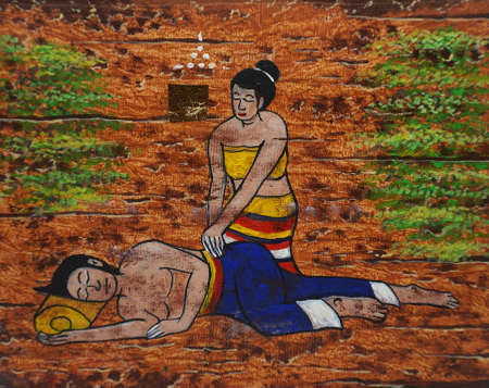 Art painting oil color Spa Massage From Thailandの写真素材
