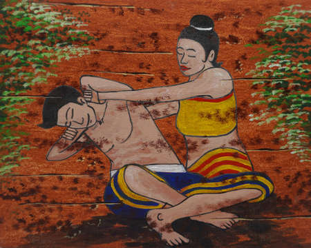 Art painting oil color Spa Massage From Thailandの写真素材