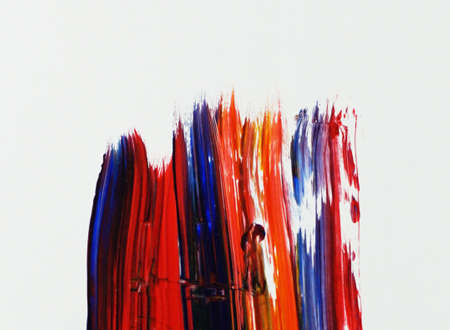 Quick flick of the oil paint brush,  , , Colorful painted , painterの写真素材