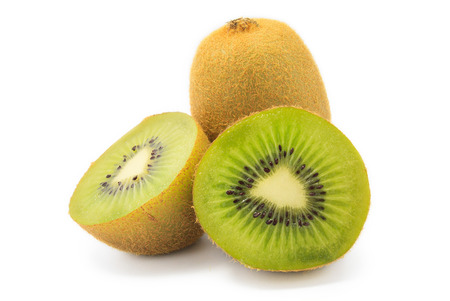 Kiwi fruit isolated on white background, macroの写真素材