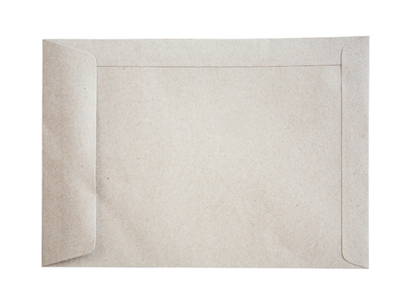 Brown envelope isolated on white backgroundの写真素材