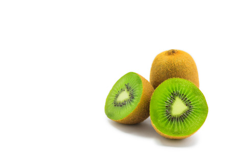 kiwi fruit isolated on white backgroundの写真素材