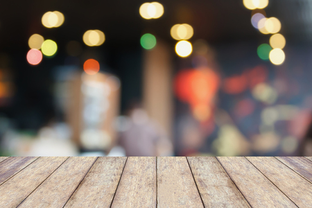 Top of table with Bar Cafe Restaurant blurred backgroundの写真素材