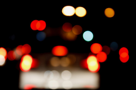 City Traffic Lights Background With Blurred Lightsの写真素材