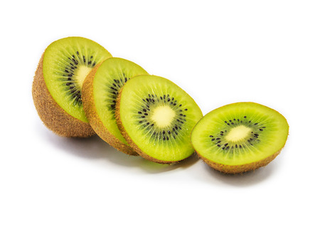 kiwi fruit isolated on a white backgroundの写真素材