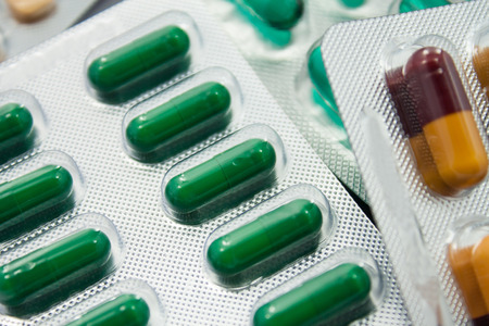 packings of medicine pills and capsulesの写真素材