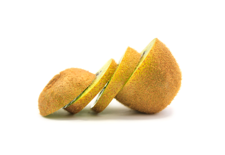 kiwi fruit isolated on a white backgroundの写真素材