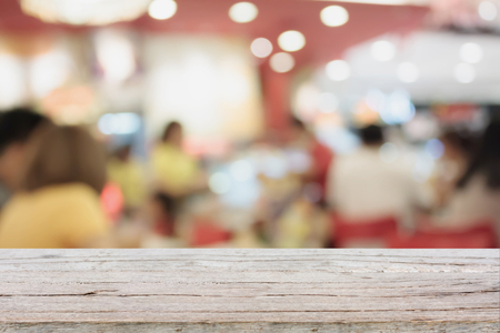 table top with blur cafe restaurantの写真素材