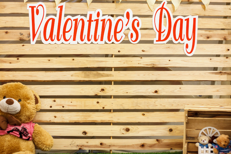 wood texture for valentines day backgroundの写真素材