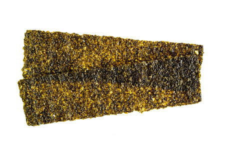 Crispy seaweed, dry seaweed isolated on white backgroundの写真素材