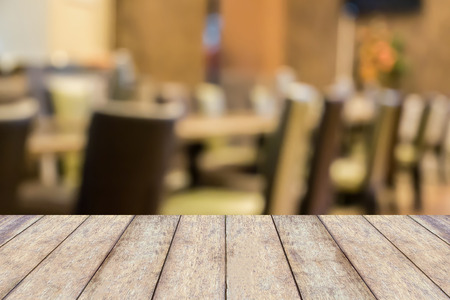 Blur restaurant table with seat abstract background