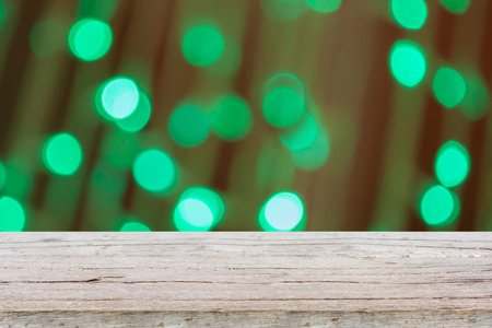 Counter with defocused green lights backgroundの写真素材