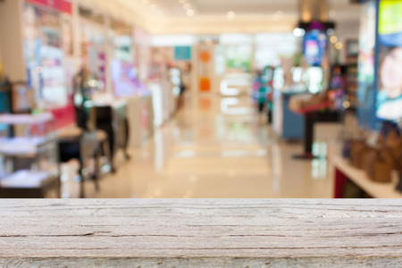 shopping mall store blur background with bokehの写真素材
