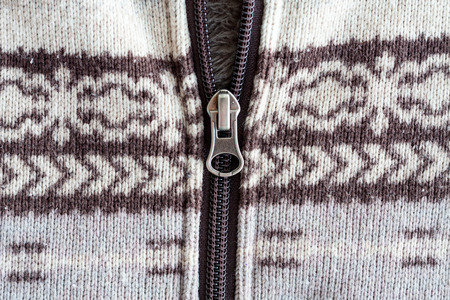 closeup of zipper on fabric textureの写真素材