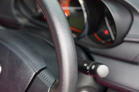 car interior, car wheel close upの写真素材