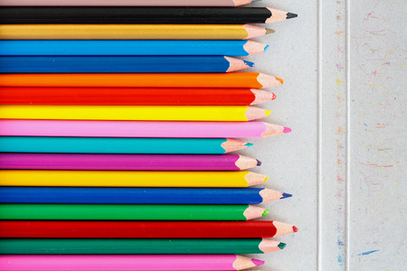 color pencils on gray paperの写真素材