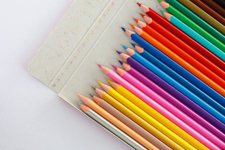 color pencils on drawing paperの写真素材
