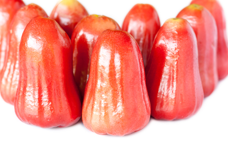 Rose apples or chomphu isolated on white backgroundの写真素材