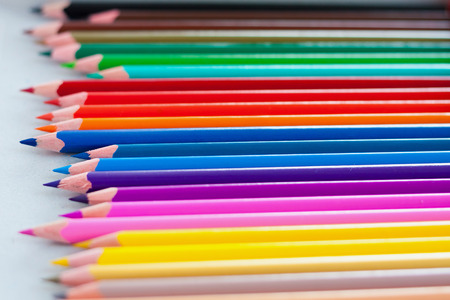 color pencils on drawing paperの写真素材