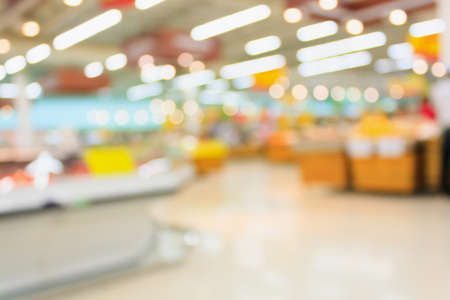 Supermarket blurred background with bokehの写真素材