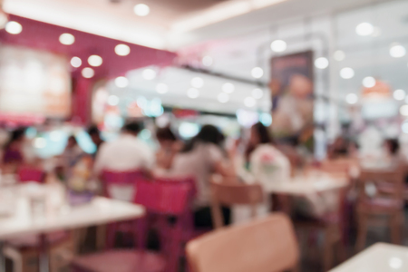 Blur cafe restaurant with abstract bokeh background vintage toneの写真素材