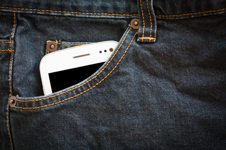jeans pocket with smartphoneの写真素材