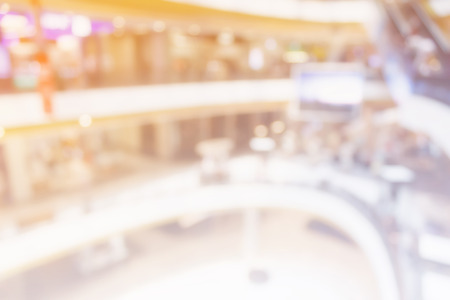 shopping mall interior blurred background, shopping centerの写真素材