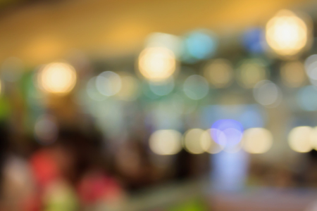 restaurant blur background with bokehの写真素材