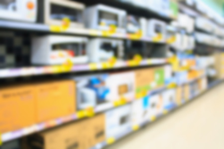 eletronic department store blurred backgroundの写真素材