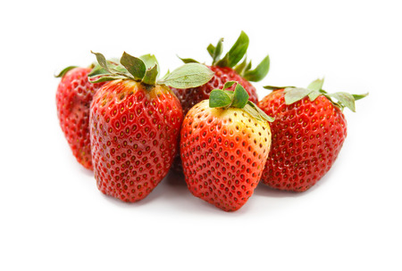 Strawberries isolated over white backgroundの写真素材