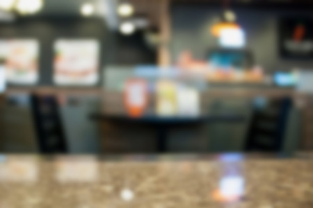 cafe restaurant blur background with bokehの写真素材