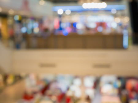 Shopping mall store blur background with bokeh lightの写真素材
