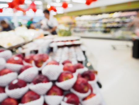 Supermarket, grocery store blur backgroundの写真素材