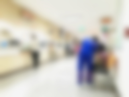 Medical and hospital corridor blur backgroundの写真素材