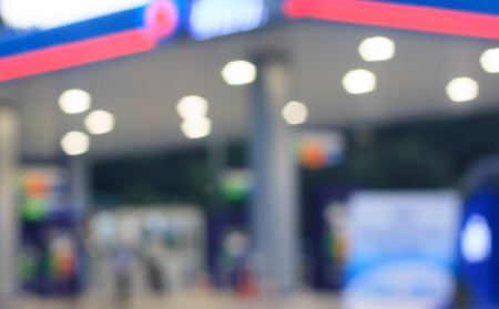 gas station blurred background with bokehの写真素材
