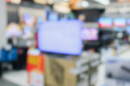 eletronic department store with bokeh blurred background