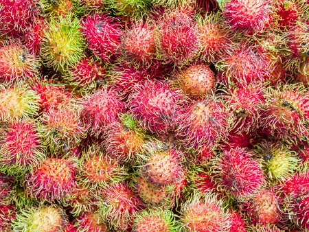 Rambutan sweet delicious fruit in the marketの写真素材