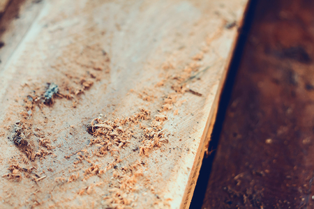 Large stack of wood planks, teak woodの写真素材