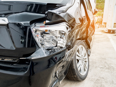 Car crash accident damaged backgroundの写真素材