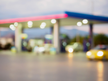 gas station blur for backgroundの写真素材