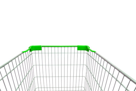 shopping cart isolated on white backgroundの写真素材